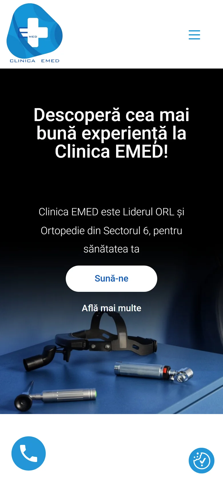 Site-ul Clinica EMED pe telefon